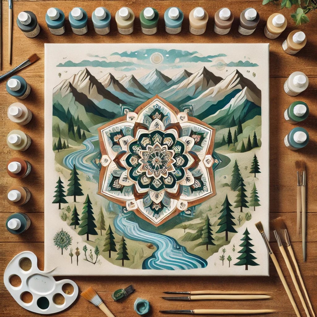 "Serenity Mandalas" Series - Mountain P5#01 | Original Paint by Numbers 🎨&💎 Diamond Painting (16"x16" / 40x40cm)