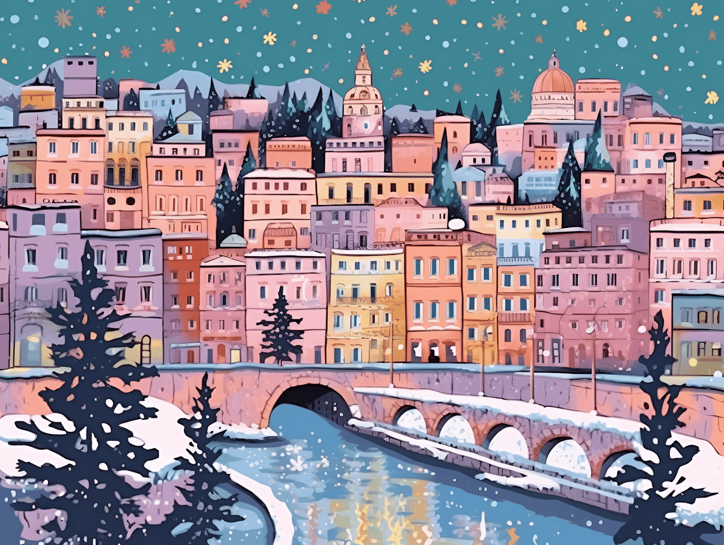 "Christmas Nights" by ColourMost™ | Rome #01 - 'The Eternal City' | Original Paint by Numbers