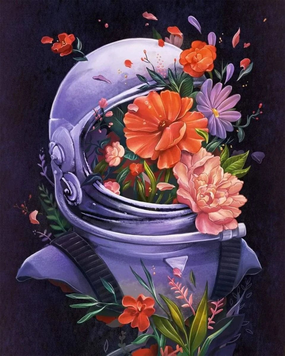 ColourMost™ DIY Painting By Numbers - 'Bloomed Astronaut' (16"x20")