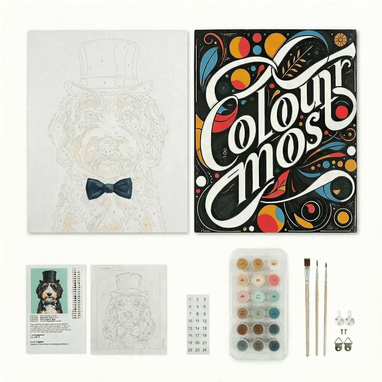 Bernedoodle | "Blooming Pets" Original Paint by Numbers (16"x20" / 40x50cm)