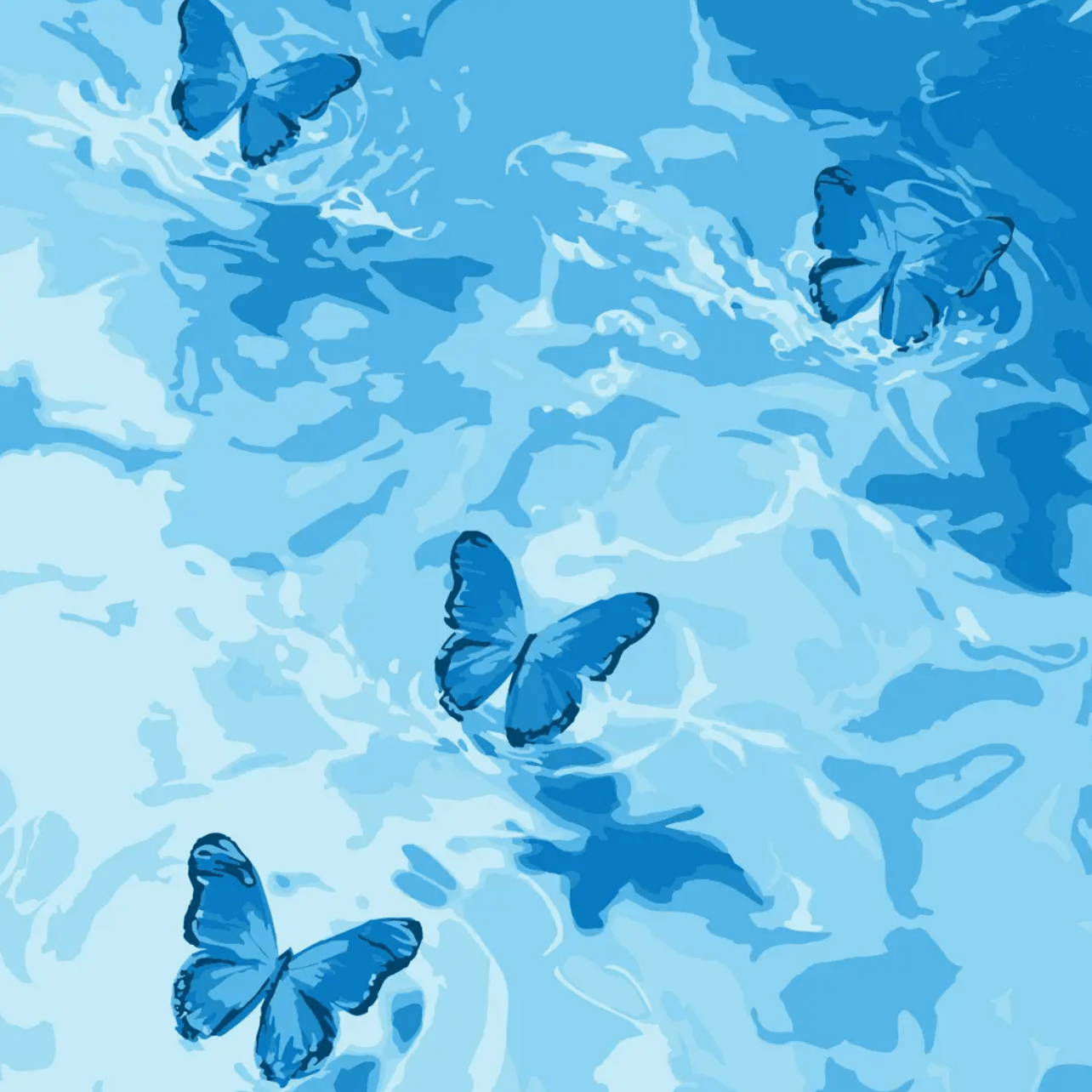 "Water butterfly" Series - #1 | 🎨 Paint by Numbers | 💎 Diamond Painting (16"x20" / 40x50cm)