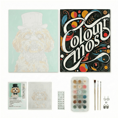 Cavachon | "Dapper Pets" Original Paint by Numbers (16"x20" / 40x50cm)