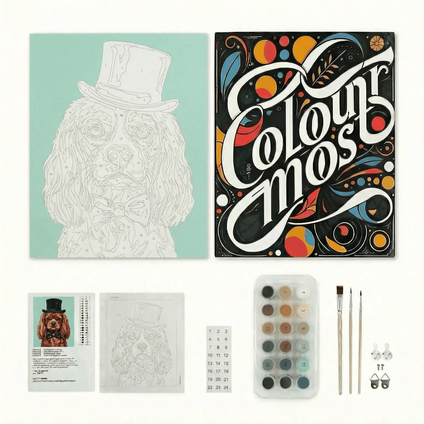 Cavalier King Charles Spaniel - Ruby | "Dapper Pets" Original Paint by Numbers (16"x20" / 40x50cm)