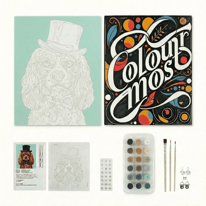 Cavalier King Charles Spaniel - Ruby | "Dapper Pets" Original Paint by Numbers (16"x20" / 40x50cm)