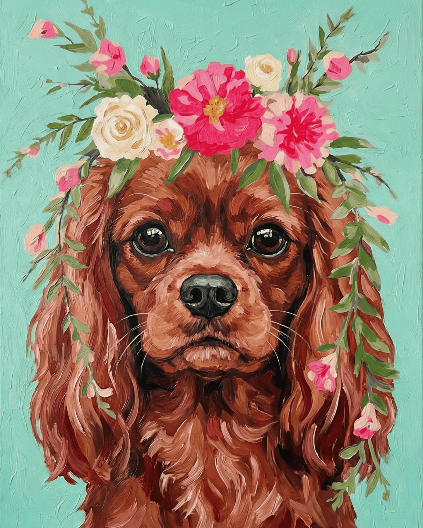 Cavalier King Charles Spaniel - Ruby | "Dapper Pets" Original Paint by Numbers (16"x20" / 40x50cm)
