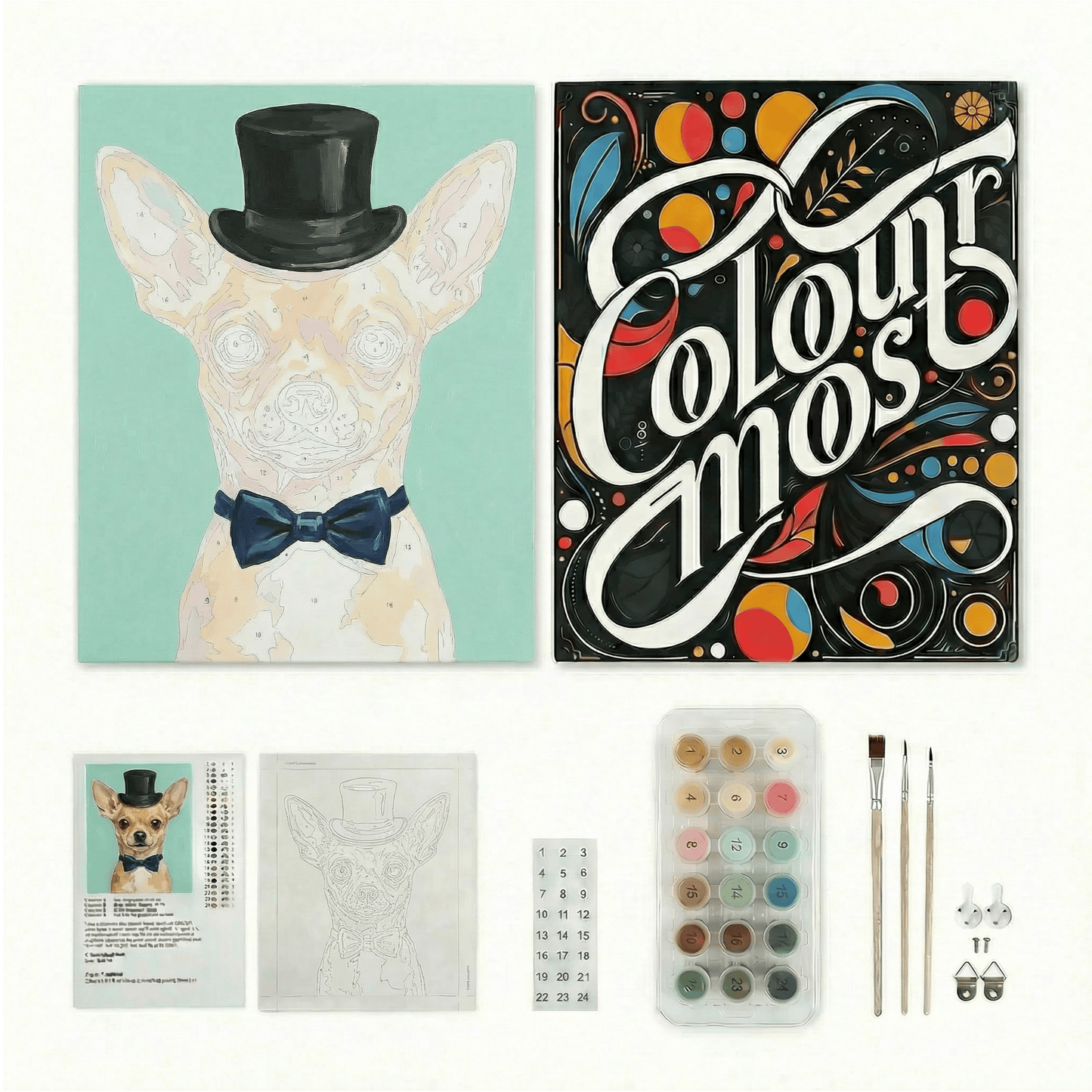 Chihuahua | "Blooming Pets" Original Paint by Numbers (16"x20" / 40x50cm)