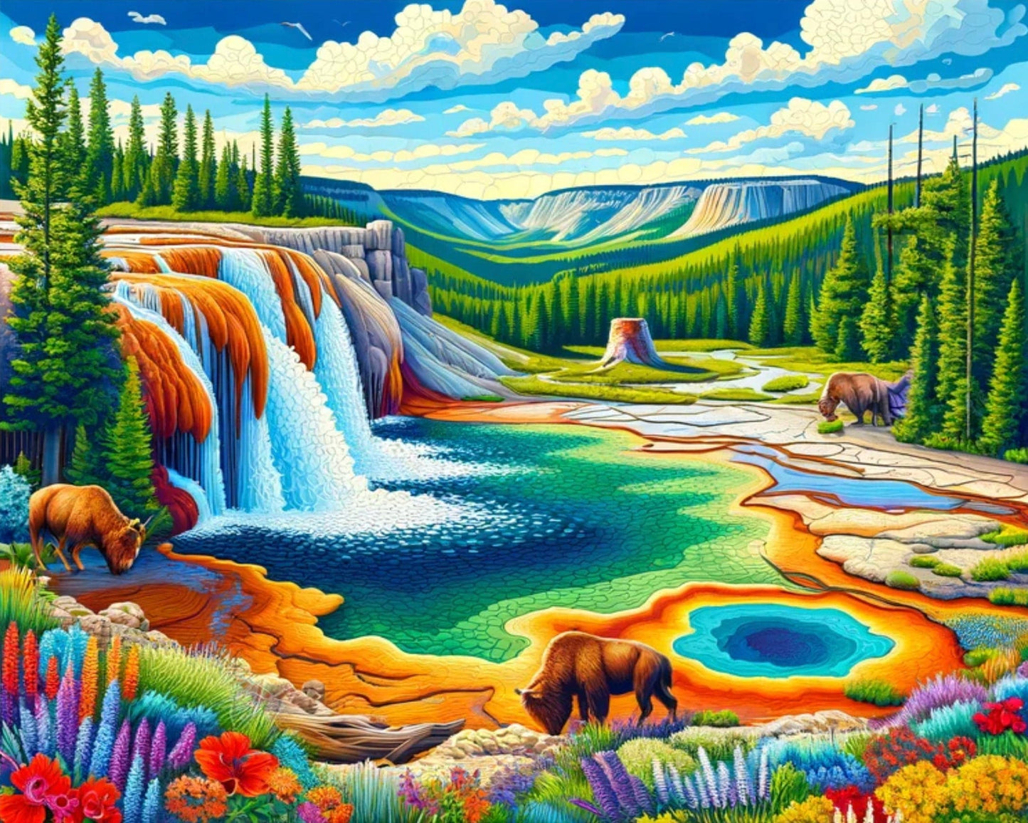 "Colorful Yellowstone" Series by ColourMost™ #32 | Original Paint by Numbers (16"x20" / 40x50cm)