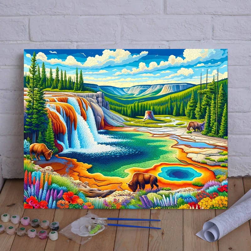 "Colorful Yellowstone" Series by ColourMost™ #32 | Original Paint by Numbers (16"x20" / 40x50cm)