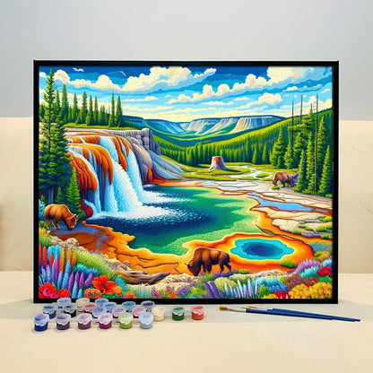 "Colorful Yellowstone" Series by ColourMost™ #32 | Original Paint by Numbers (16"x20" / 40x50cm)