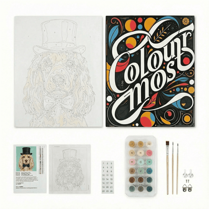 Cocker Spaniel | "Blooming Pets" Original Paint by Numbers (16"x20" / 40x50cm)