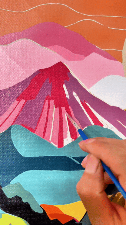"Colorful Mountains" Series by ColourMost™ #02 - 'Ebullience' | Original Paint by Numbers (16"x20" / 40x50cm) | Also ship to UK, CA, AU, and NZ