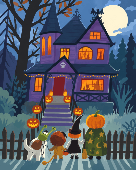 Trick-or-Treat at Moonlight Manor | Paint by Numbers (16"x20" / 40x50cm)