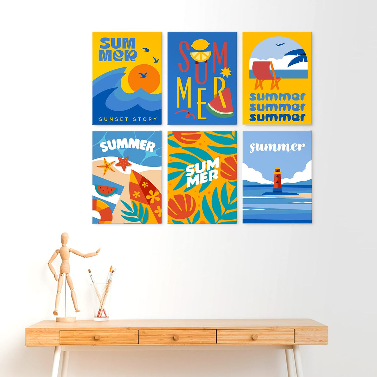 Mini Paint by Numbers Kit - Endless Summer ｜6 Canvas Panels