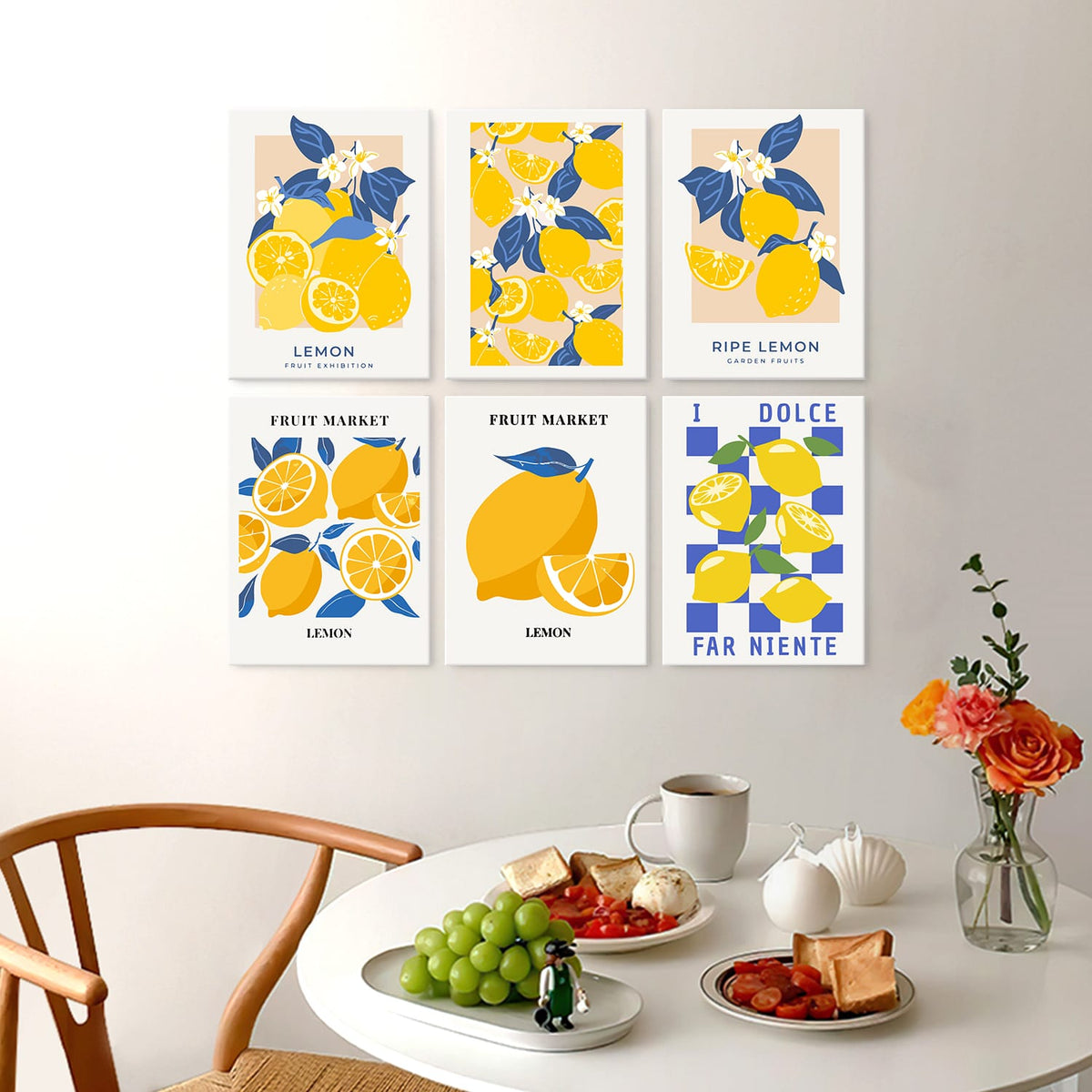 Mini Paint by Numbers Kit - Lemon Dolce ｜6 Canvas Panels