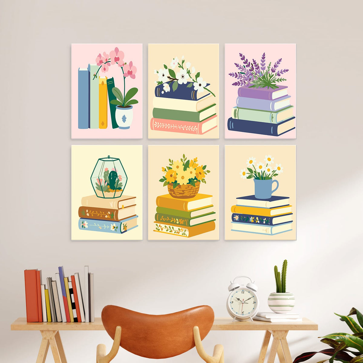 Mini Paint by Numbers Kit - Quiet Blooms ｜6 Canvas Panels
