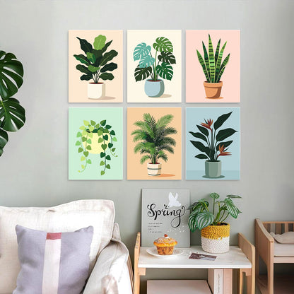 Mini Paint by Numbers Kit - Green Haven ｜6 Canvas Panels