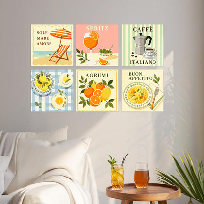 Mini Paint by Numbers Kit - La Dolce Vita ｜6 Canvas Panels