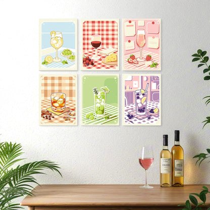 Mini Paint by Numbers Kit - Sip & Chill ｜6 Canvas Panels