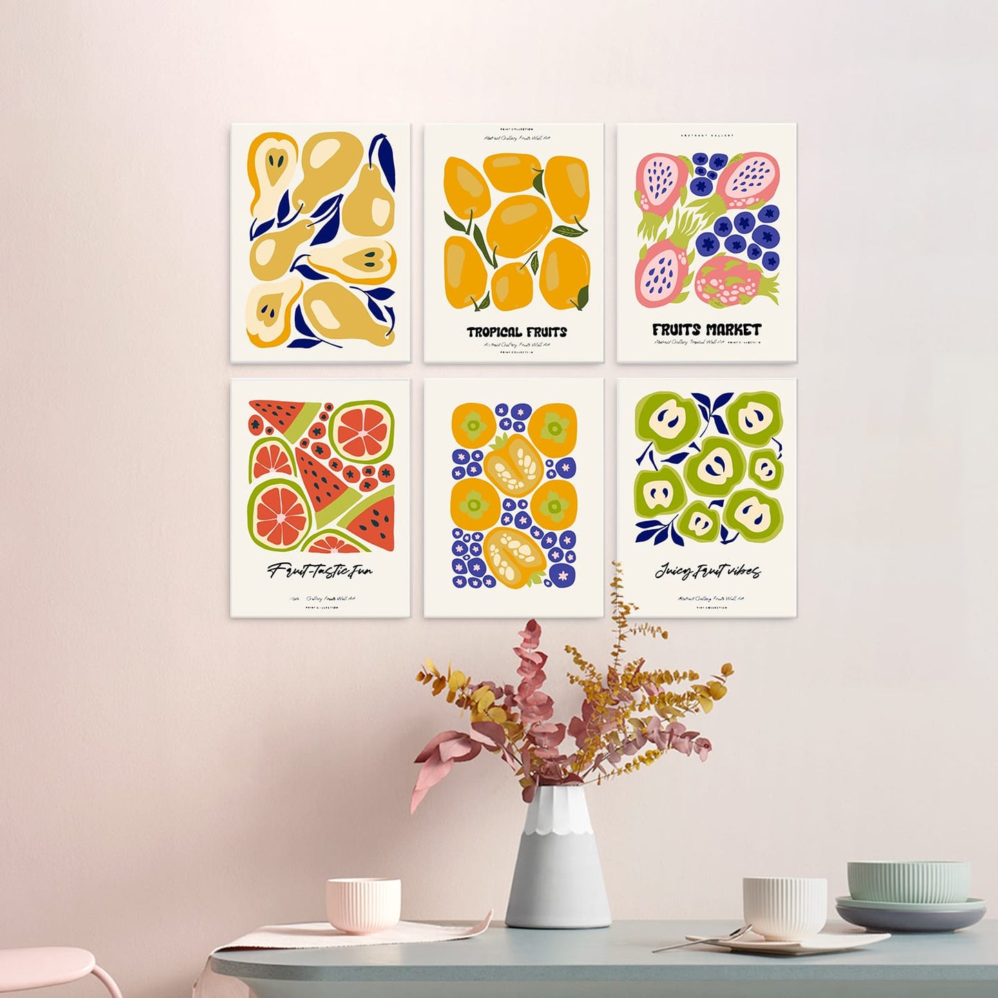 Mini Paint by Numbers Kit – Fruity Vibes | 6 Canvas Panels
