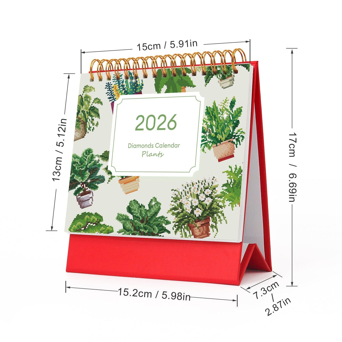 ColourMost™ 2026 Desk Calendar Series – Plants /Diamond Painting(17cm x 15cm)