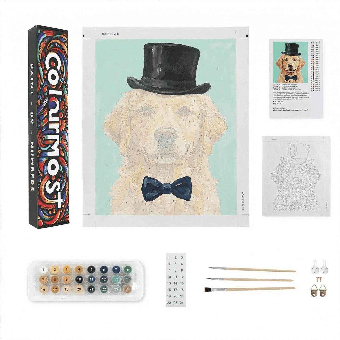 Golden Retriever | "Blooming Pets" Original Paint by Numbers (16"x20" / 40x50cm)