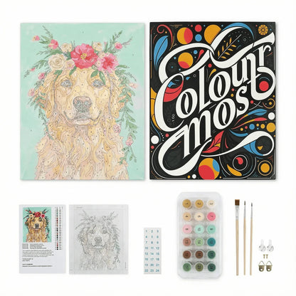 Schnauzer | "Blooming Pets" Original Paint by Numbers (16"x20" / 40x50cm)