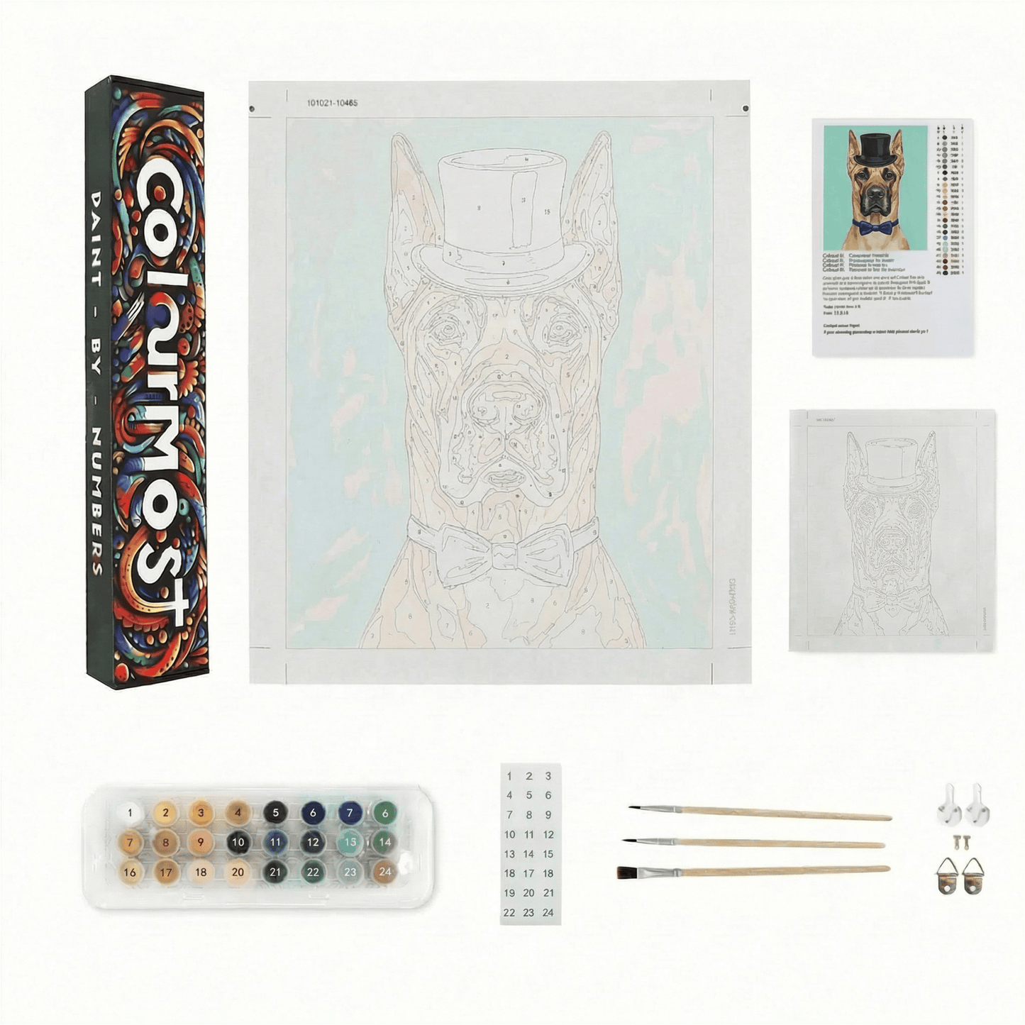 Great Dane | "Blooming Pets" Original Paint by Numbers (16"x20" / 40x50cm)