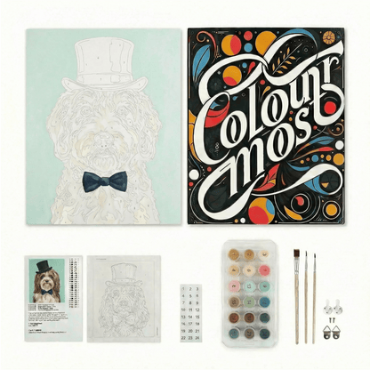 Havanese | "Dapper Pets" Original Paint by Numbers (16"x20" / 40x50cm)