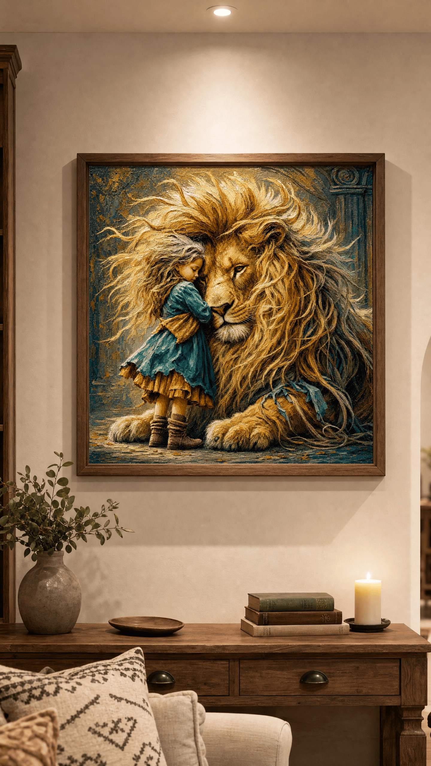Lion's Embrace ｜ Original Paint by Numbers (16"x16" / 40x40cm)