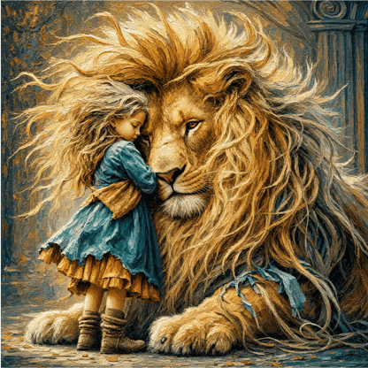 Lion's Embrace ｜ Original Paint by Numbers (16"x16" / 40x40cm)