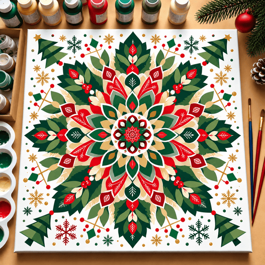 "Serenity Mandalas" Series by ColourMost™ - Christmas #01 | Original 🎨 Paint by Numbers | 💎 Diamond Painting (16"x16" / 40x40cm)