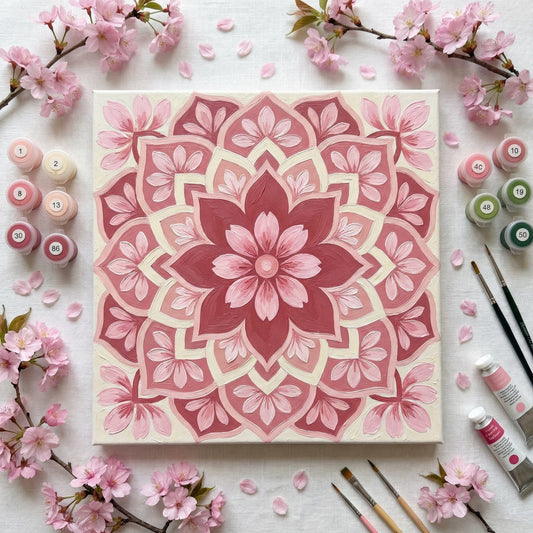 "Serenity Mandalas" Series - P260322#02 | Original Paint by Numbers (16"x16" / 40x40cm)
