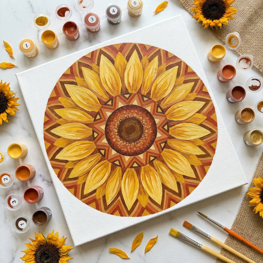 "Serenity Mandalas" Series - P260322#04 | Original Paint by Numbers (16"x16" / 40x40cm)