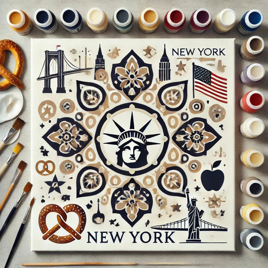 "Serenity Mandalas" Series by ColourMost™ - New York #07 | Original Paint by Numbers (16"x16" / 40x40cm)