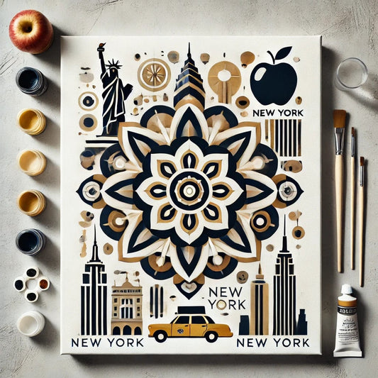 "Serenity Mandalas" Series by ColourMost™ - New York #11 | Original Paint by Numbers (16"x20" / 40x50cm)