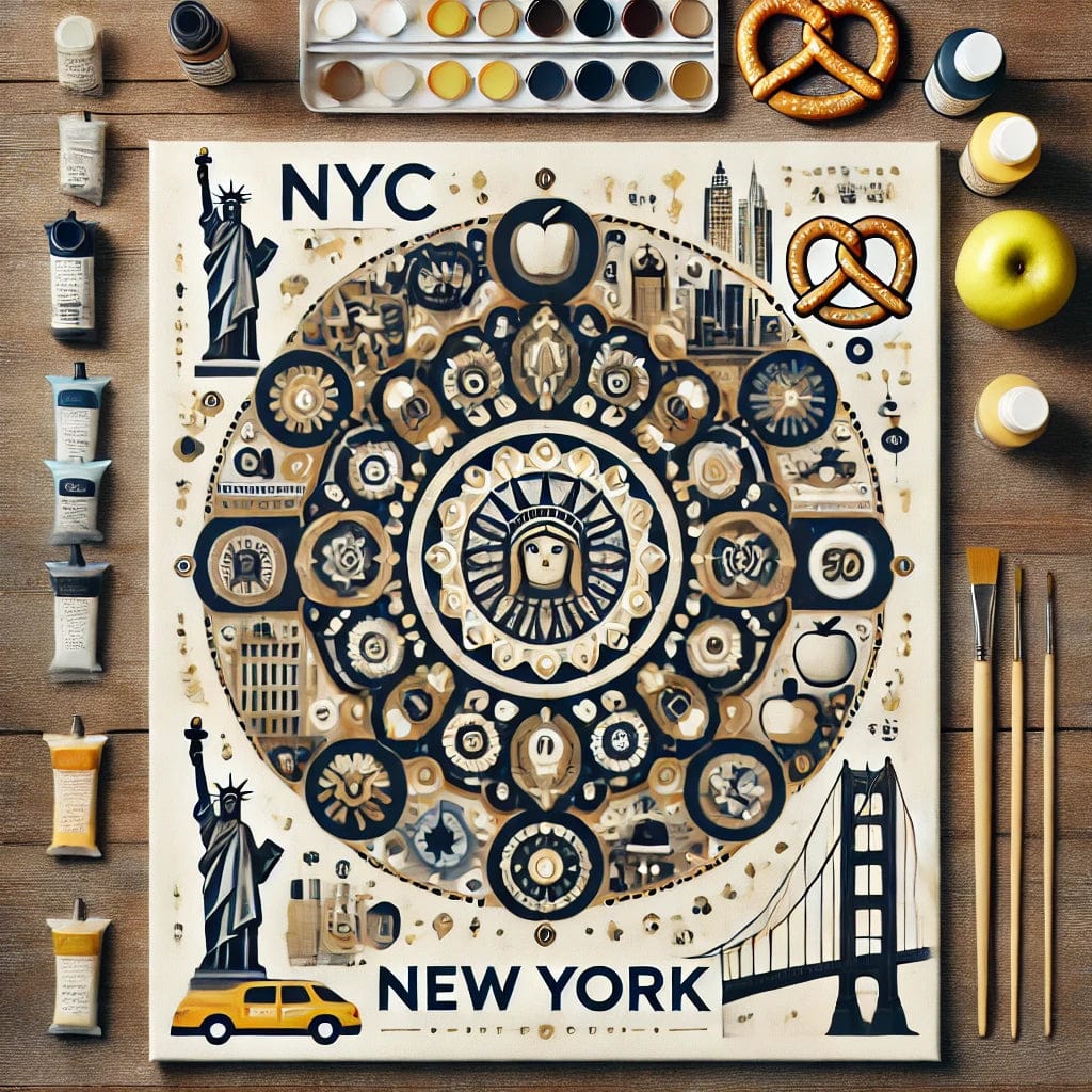 "Serenity Mandalas" Series by ColourMost™ - New York #14 | Original Paint by Numbers (16"x20" / 40x50cm)