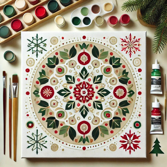 "Serenity Mandalas" Series by ColourMost™ - Christmas P2#04 | Original Paint by Numbers (16"x16" / 40x40cm)