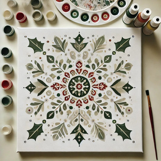 "Serenity Mandalas" Series by ColourMost™ - Christmas P2#09 | Original Paint by Numbers (16"x16" / 40x40cm)