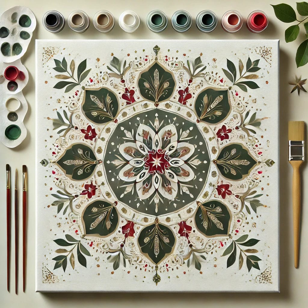 "Serenity Mandalas" Series by ColourMost™ - Christmas P2#15 | Original Paint by Numbers (16"x16" / 40x40cm)