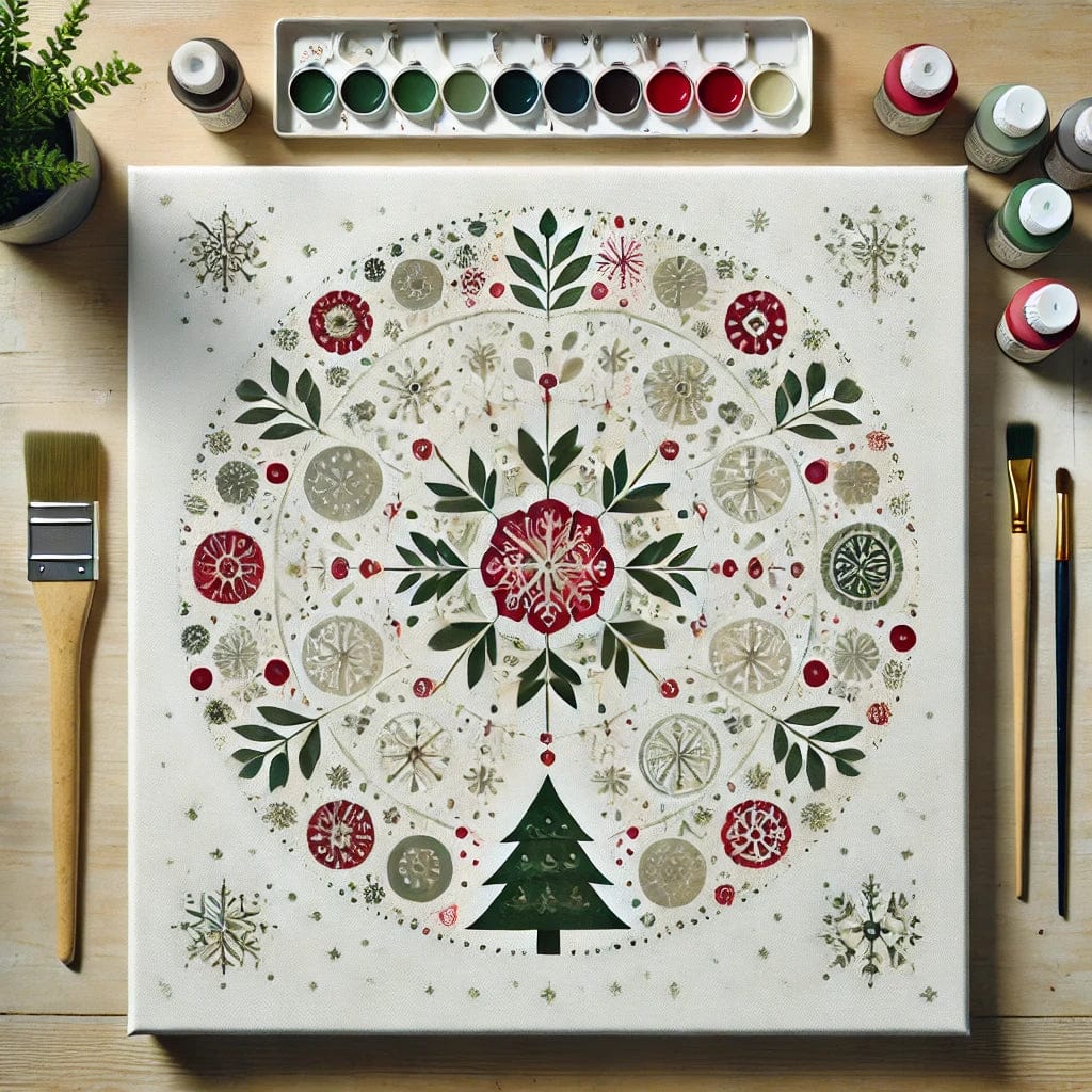 "Serenity Mandalas" Series by ColourMost™ - Christmas P2#16 | Original Paint by Numbers (16"x16" / 40x40cm)