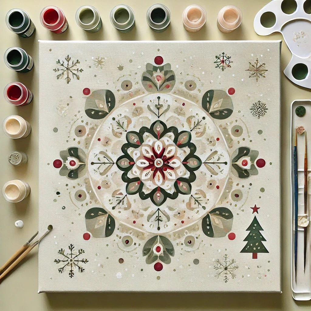 "Serenity Mandalas" Series by ColourMost™ - Christmas P2#18 | Original Paint by Numbers (16"x16" / 40x40cm)