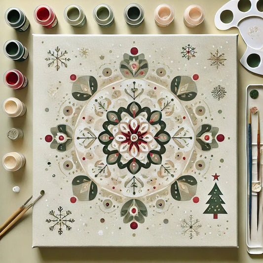 "Serenity Mandalas" Series by ColourMost™ - Christmas P2#18 | Original Paint by Numbers (16"x16" / 40x40cm)