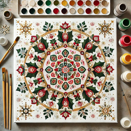 "Serenity Mandalas" Series by ColourMost™ - Christmas P2#19 | Original Paint by Numbers (16"x16" / 40x40cm)