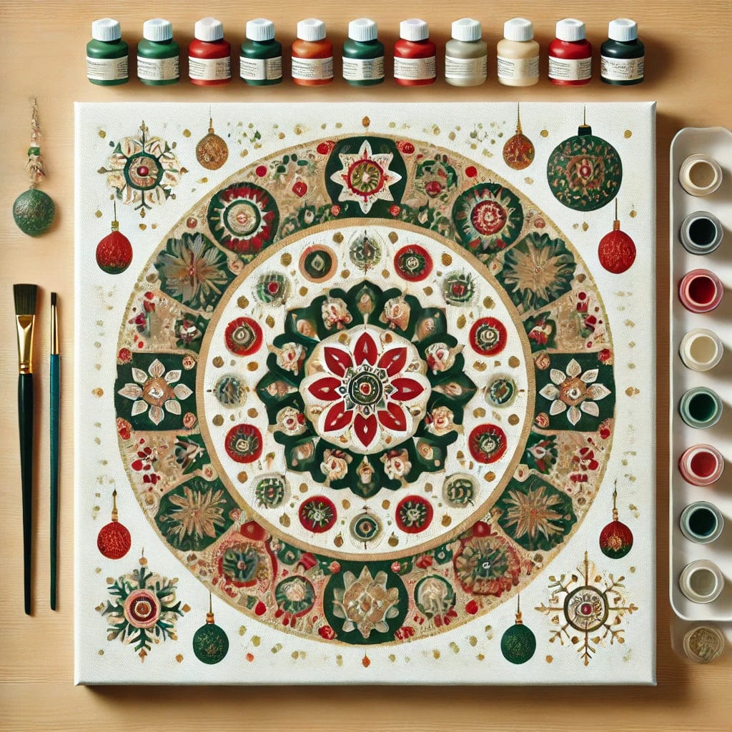 "Serenity Mandalas" Series by ColourMost™ - Christmas P2#20 | Original Paint by Numbers (16"x16" / 40x40cm)