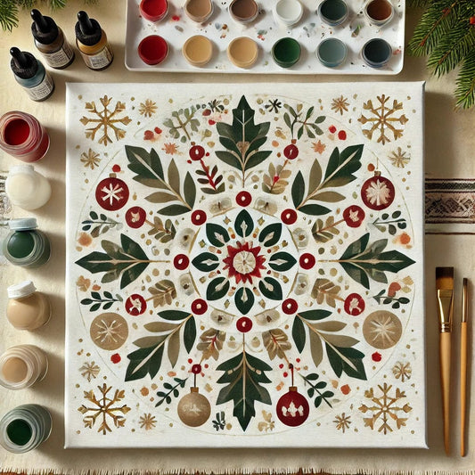 "Serenity Mandalas" Series by ColourMost™ - Christmas P2#21 | Original Paint by Numbers (16"x16" / 40x40cm)