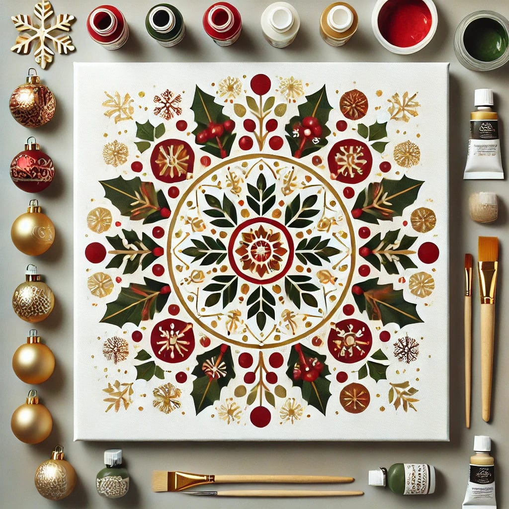 "Serenity Mandalas" Series by ColourMost™ - Christmas P2#22 | Original Paint by Numbers (16"x16" / 40x40cm)