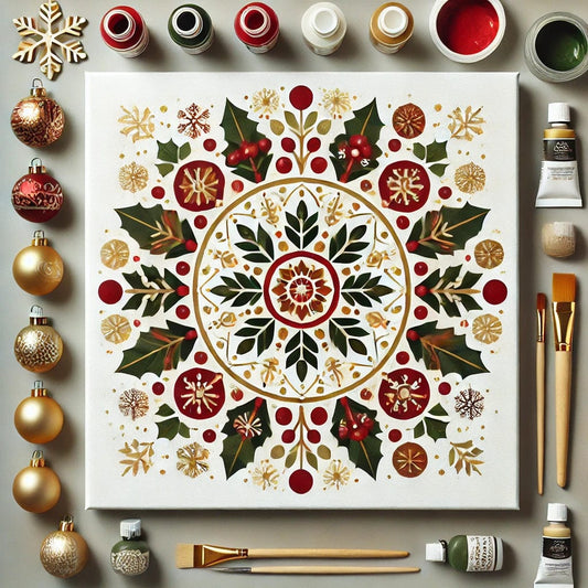 "Serenity Mandalas" Series by ColourMost™ - Christmas P2#22 | Original Paint by Numbers (16"x16" / 40x40cm)