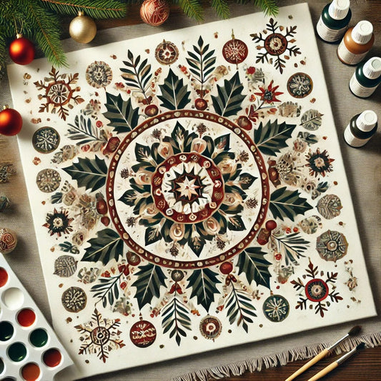 "Serenity Mandalas" Series by ColourMost™ - Christmas P2#23 | Original Paint by Numbers (16"x16" / 40x40cm)