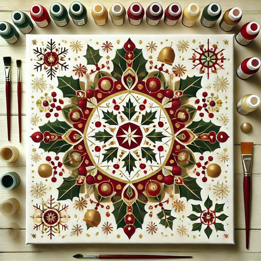 "Serenity Mandalas" Series by ColourMost™ - Christmas P2#24 | Original Paint by Numbers (16"x16" / 40x40cm)