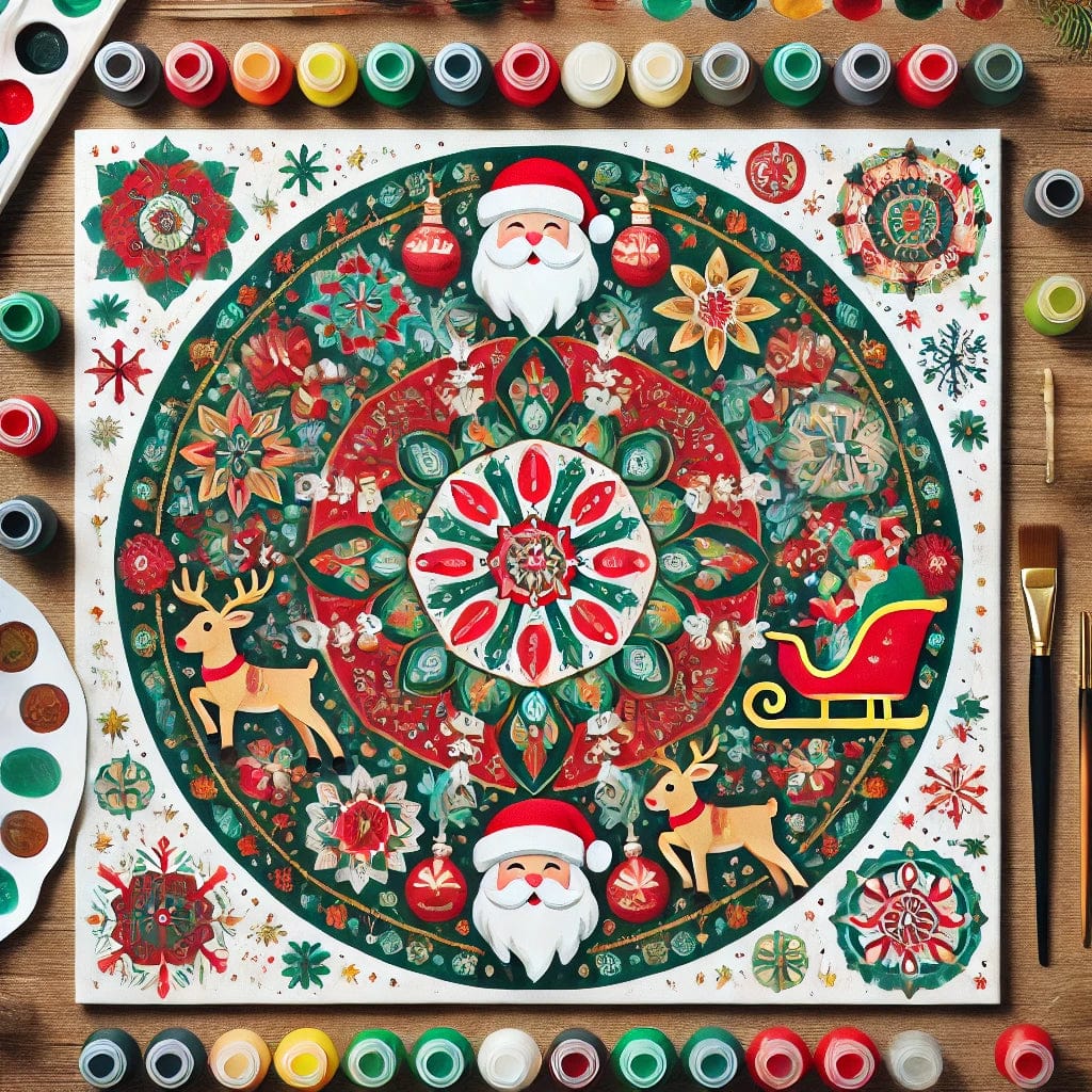 "Serenity Mandalas" Series by ColourMost™ - Christmas P2#30 | Original Paint by Numbers (16"x16" / 40x40cm)